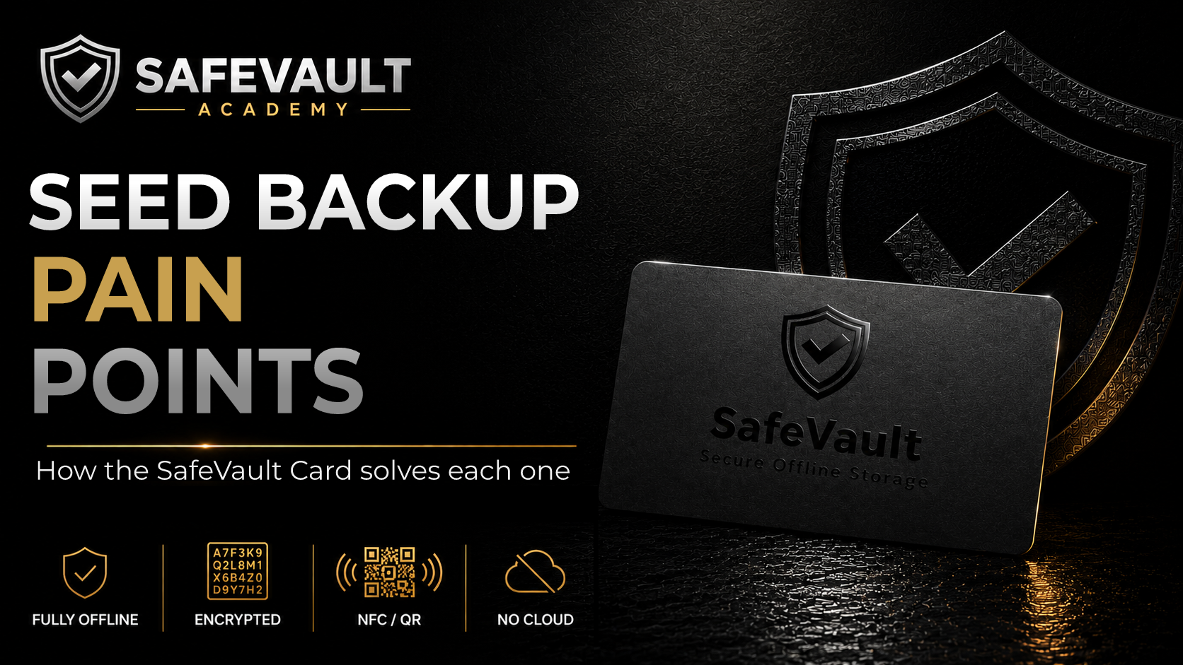 The Seed Phrase backup pain points the SafeVault Card solves